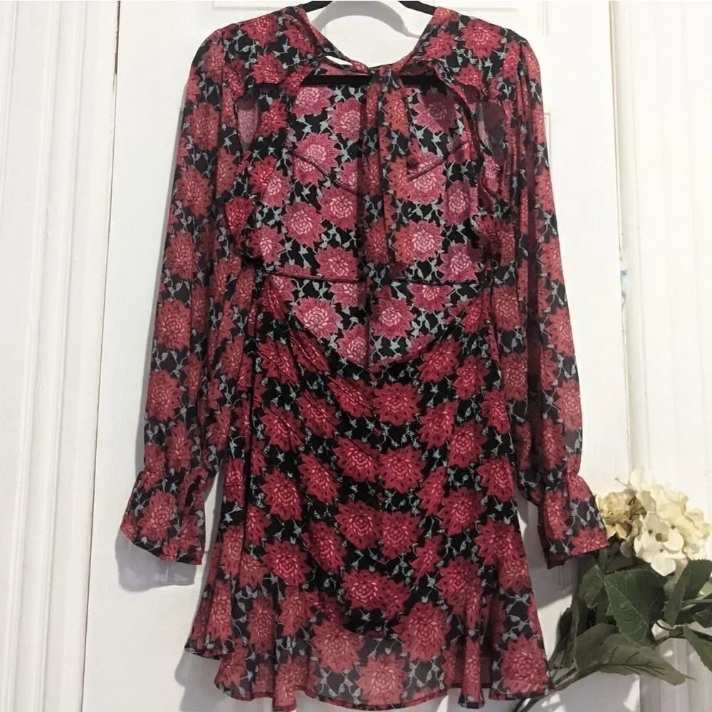 For Love & Lemons Clover Mini Dress Red Open Back